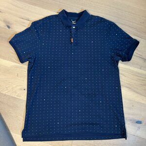 🌀 Nike Dri-FIT Men’s Polo | Navy w/ Swiss Polka Dots | Size Large 🌀
